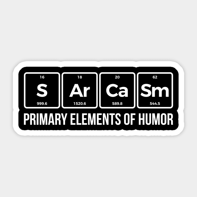 Sarcasm Elements of Humor Periodic Table Graphic T-Shirt Sticker by RedYolk